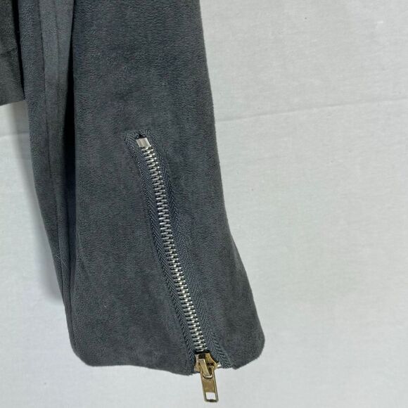 VICI Grey Faux Suede Moto Style Jacket Sz XL - Picture 6 of 7